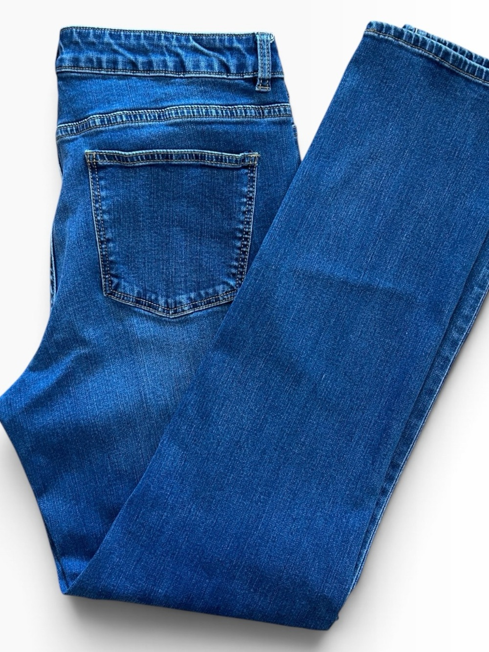 Talbots Signature Straight Jeans Size 14 Medium Wash Soft 99% Cotton 1% Spandex
